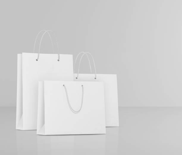 istock Empty shopping bags for advertising and branding 1539673247