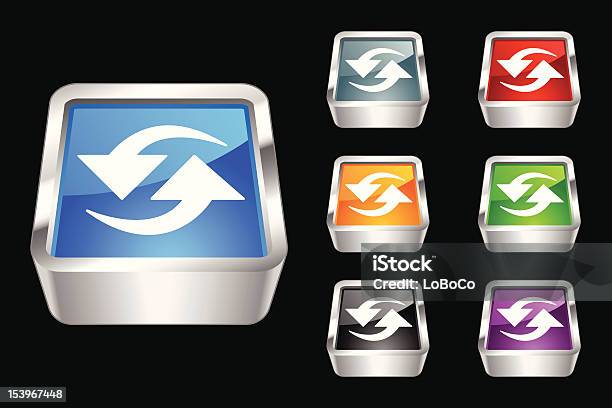 3 D Symbol Refresh Stock Vektor Art und mehr Bilder von Bedienungsknopf - Bedienungsknopf, Blau, Bunt - Farbton