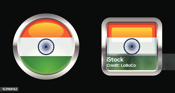 Metallicglänzende Flagge Indien Stock Vektor Art und mehr Bilder von Bedienungsknopf - Bedienungsknopf, Biegung, Einzelner Gegenstand