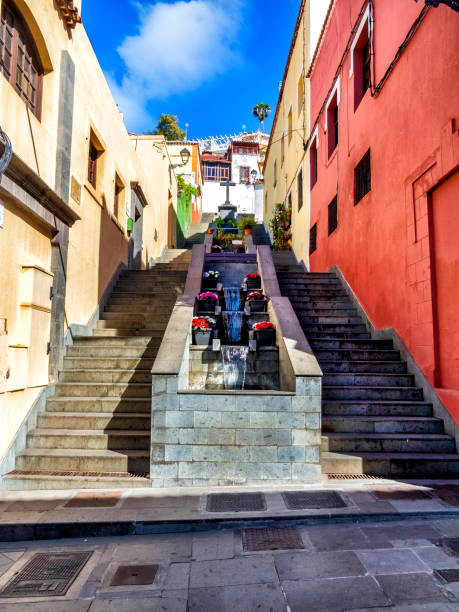 istock Alley with steps and flowers 1539688267