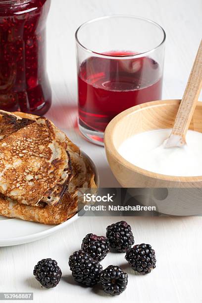 Pancakes And Blackberries Stock Photo - Download Image Now - Berry Fruit, Blackberry - Fruit, Breakfast