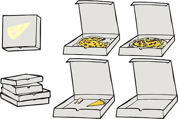 Vector illustration of Pizza Set