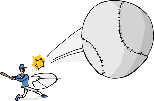 Softball Player Hits the Ball Illustration of a softball or baseball player hitting a ball. Download includes high resolution JPG and layered EPS, PSD and Adobe Illustrator CS3 formats. softball homerun stock illustrations