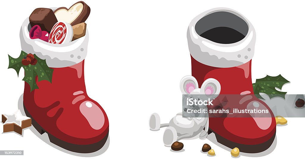 Noël chaussures, et vide (vecteur - clipart vectoriel de Bottes libre de droits