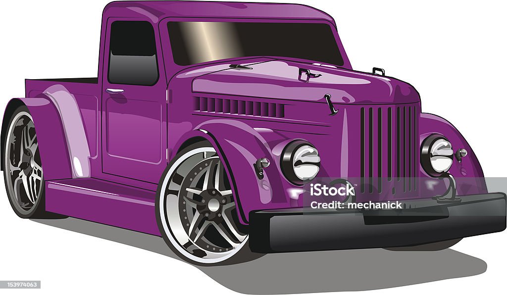 Roxo GAZ Hot Rod - Vetor de Caminhonete pickup royalty-free