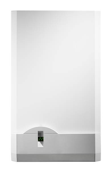 aquecedor de água (isolado com traçado de recorte sobre fundo branco - water heater energy efficiency heat resourceful - fotografias e filmes do acervo