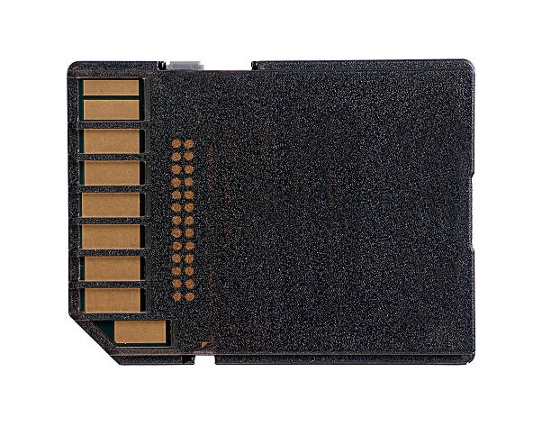 SDHC card macro over white background Very closeup view of standard memory card, logos etc removed. sdhc stock pictures, royalty-free photos & images