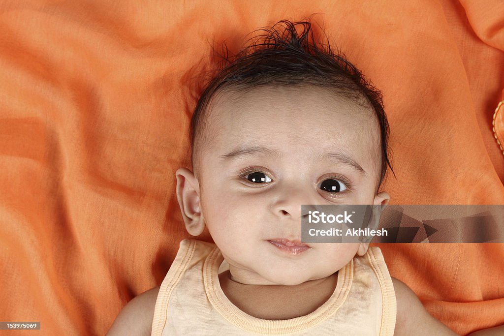 Bebê Menino com fundo laranja - Royalty-free Asiático e indiano Foto de stock