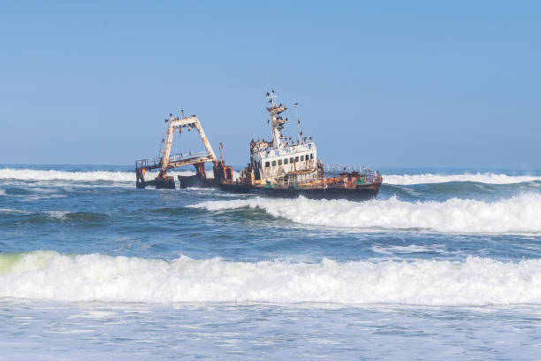 istock Wrecked trawler off the skeleton coast 1539766425