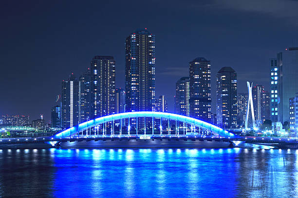 istock Eidai Bridge and Sumida River in Tokyo, Japan 153977061