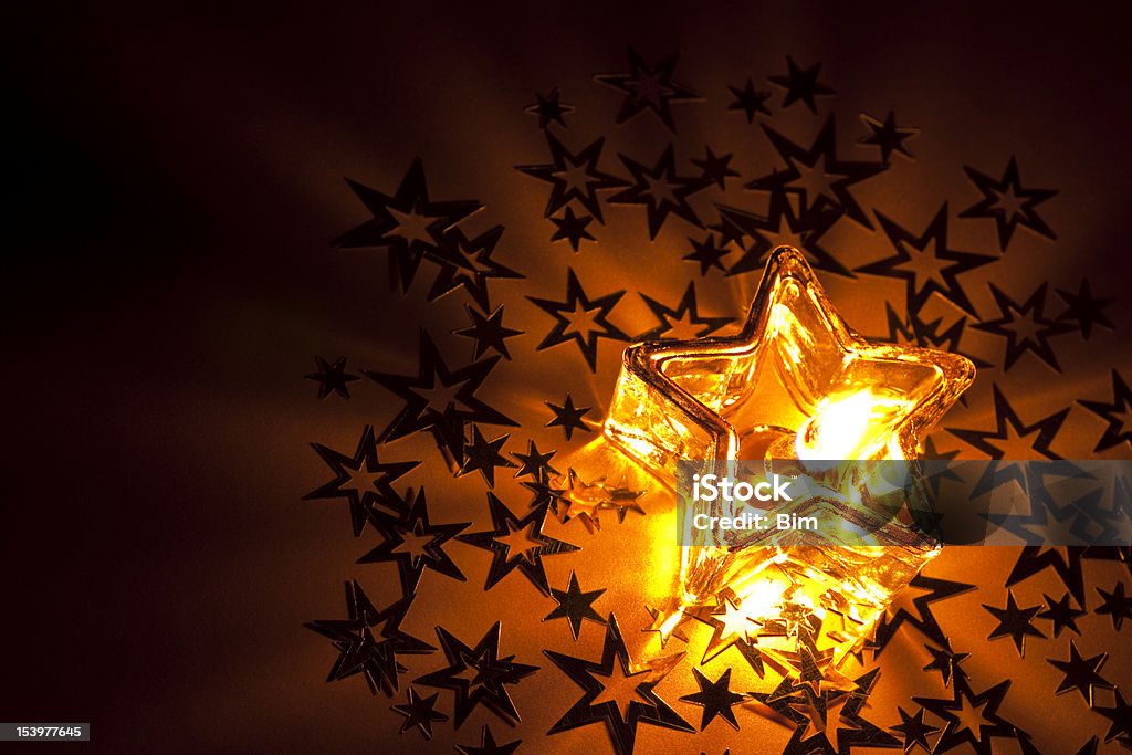 Boże Narodzenie Świeca świecidełek taśmy z copyspace - Zbiór zdjęć royalty-free (Kształt gwiazdy)
