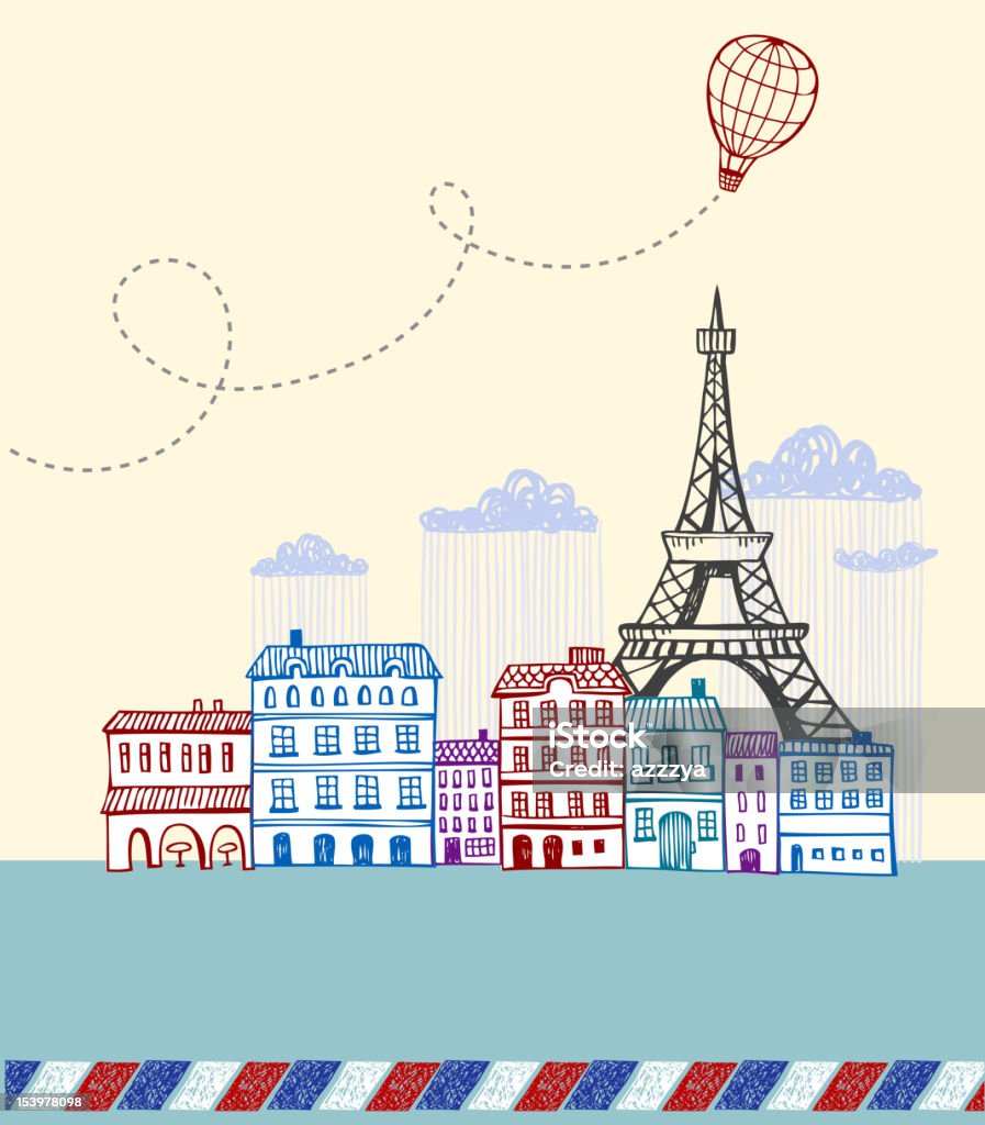 Paris post card - Lizenzfrei Architektur Vektorgrafik