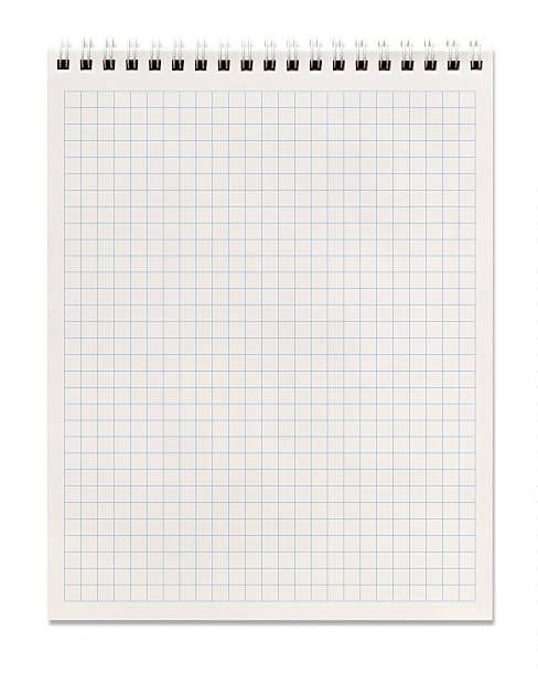 squared spiral notebook squared spiral notebook, isolated on white, clipping path included graph paper photos stock pictures, royalty-free photos & images