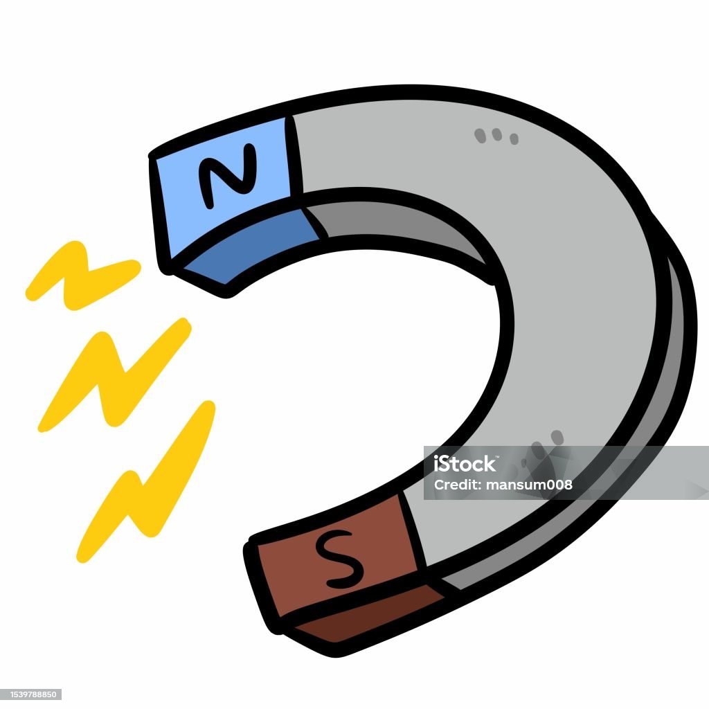 Cartoon Magnet Example Magnet Cartoon Stock Illustration - Download Image Now - Art, Blue ...
