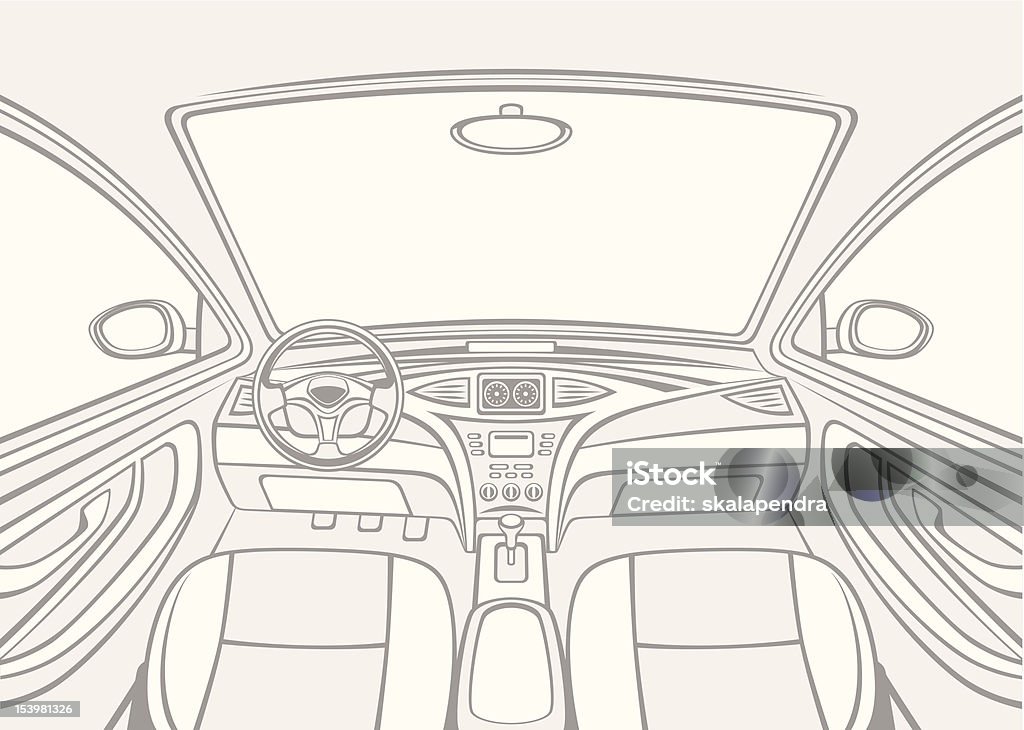 Interior del coche - arte vectorial de Coche libre de derechos