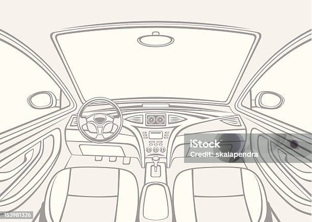 Interior De Carro - Arte vetorial de stock e mais imagens de Carro - Carro, Painel de Instrumentos, Dentro