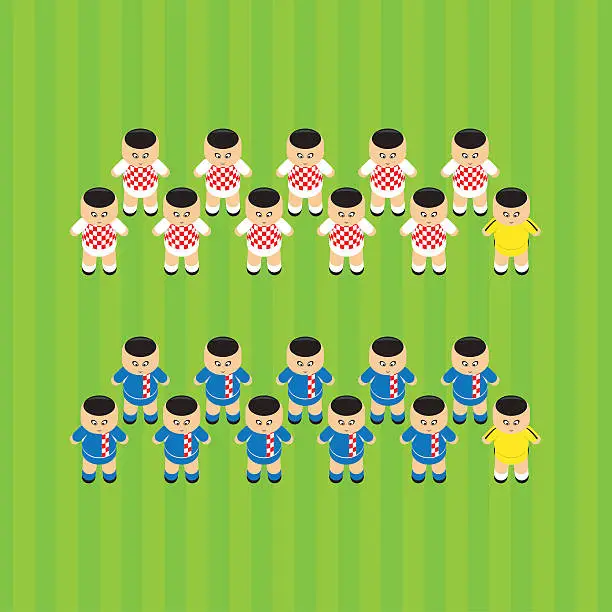 Vector illustration of soccer players Croatia