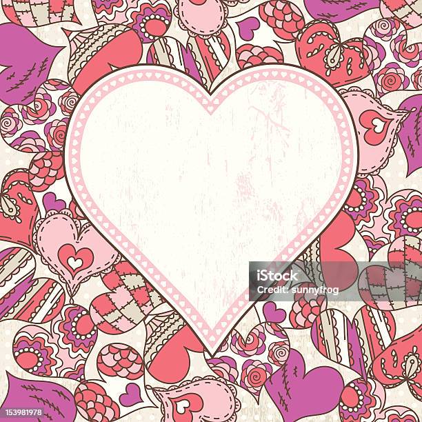 Ilustración de Etiqueta De Fondo Con Corazones De San Valentín y más Vectores Libres de Derechos de Abstracto - Abstracto, Amor - Sentimiento, Borde