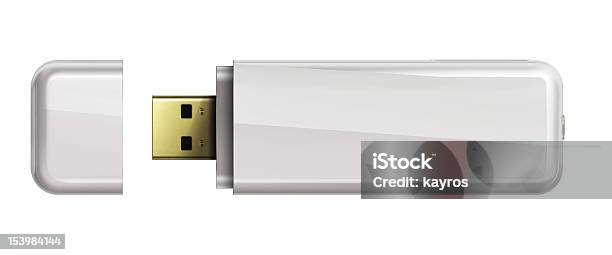 Memoria Flash Usb Aislado Sobre Fondo Blanco Foto de stock y más banco de imágenes de Accesorio personal - Accesorio personal, Actividad, Blanco - Color