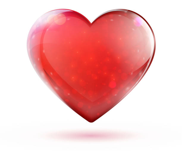 red glossy heart Vector illustration of beautiful red glossy heart shape pics of a bewitched stock illustrations