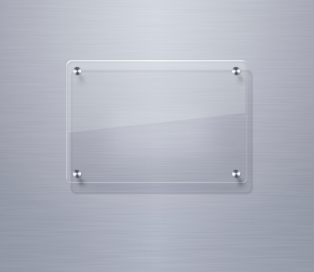 Blanco placa de vidrio con espacio de copia photo