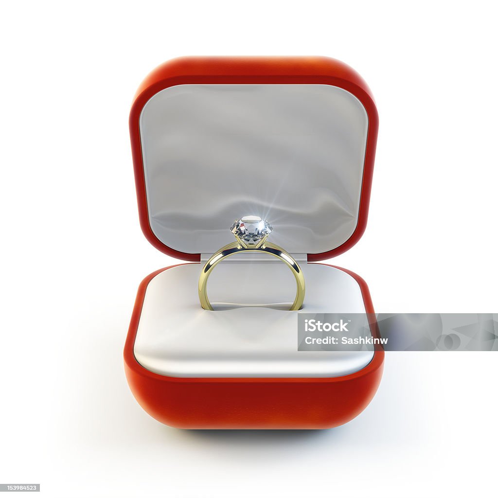 Anel de Diamante - Foto de stock de Caixa - Recipiente royalty-free