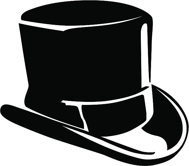 шляпа top hat - top hat social grace black hat stock illustrations