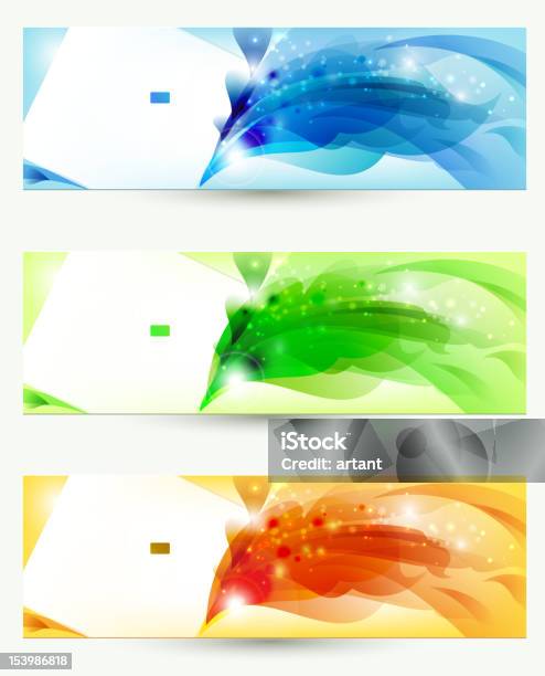 Set Of Three Banners Abstract Headers Stock Illustration - Download Image Now - Abstract, Backgrounds, Blue