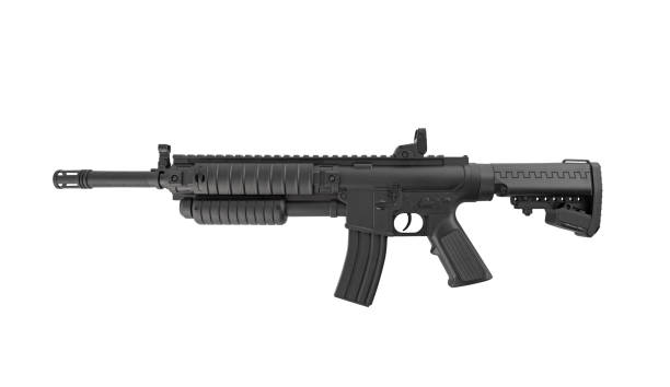 istock Assault rifle isolated on white background with clipping path 1539869975