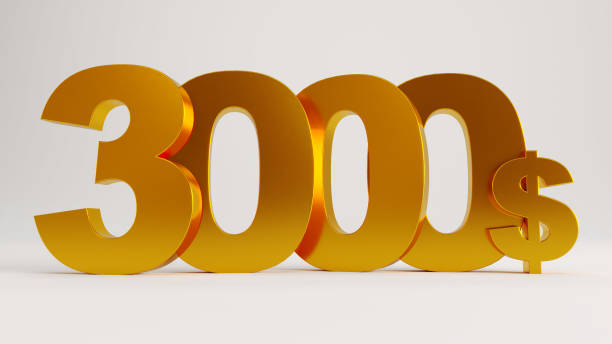 istock golden three thousand dollars isolated on white background, 1539875367