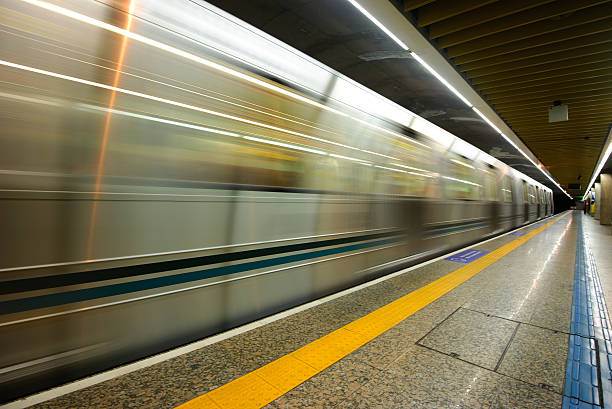 istock Train leaving empty subway station in Sao Paulo, Brazil. 153987999
