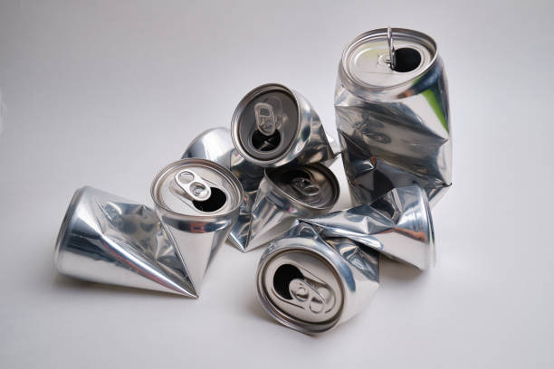 istock Crumpled empty empty soda or beer isolated on background. Crushed junk 1539887922