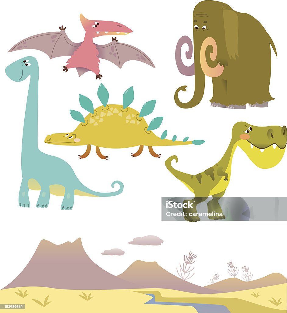 Set of cartoon dinosaurs Animal stock vector