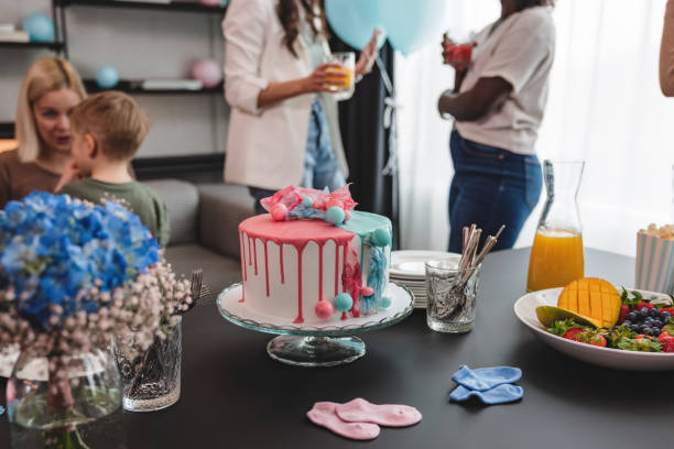 Beautiful Delicious Cake At A Gender Reveal Party