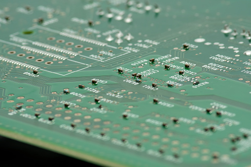 Close-up of an PCB.