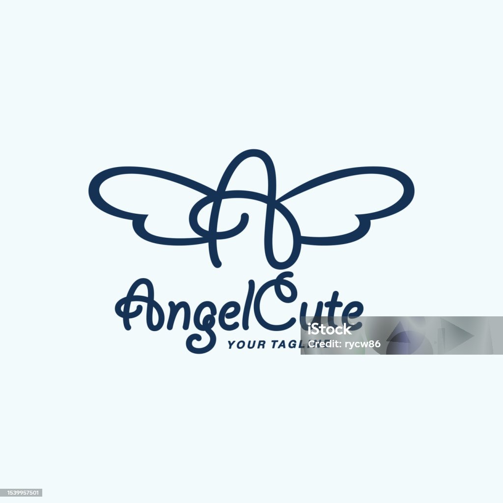 Angel Initial Angels Symbol Design Vector Illustration Template Idea Stock ...