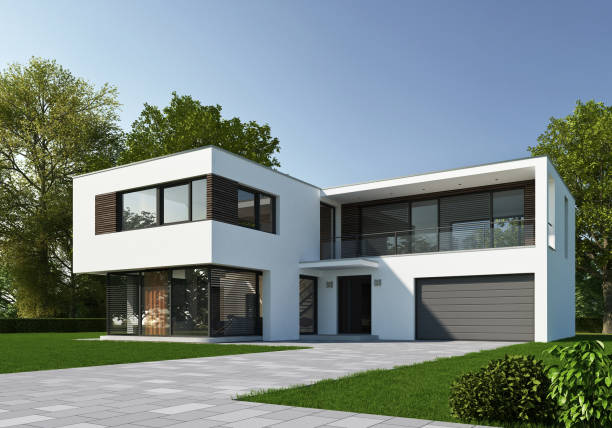 istock Modern cubic villa during the day 1539960868