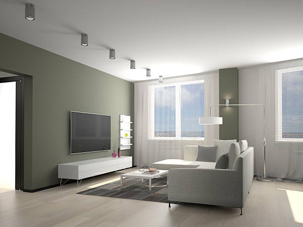Living room 3D stock photo