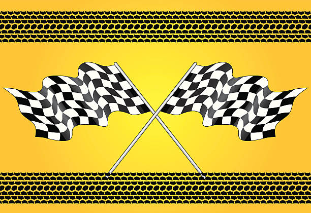 finish flag vector art illustration