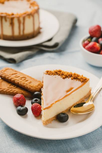 istock Delicious slice of cheesecake with berries on a plate. 1540016717