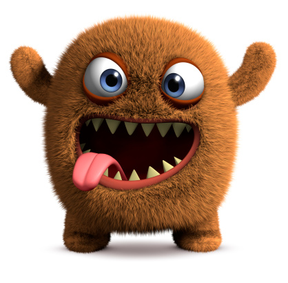 happy cartoon furry 3d monster