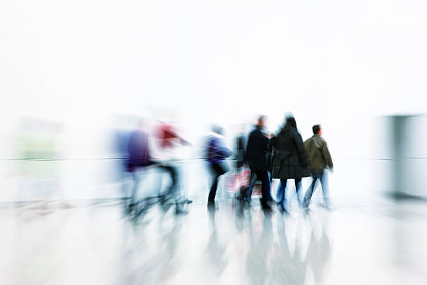 istock Abstract Motion Blur of People in Hallway 154003109