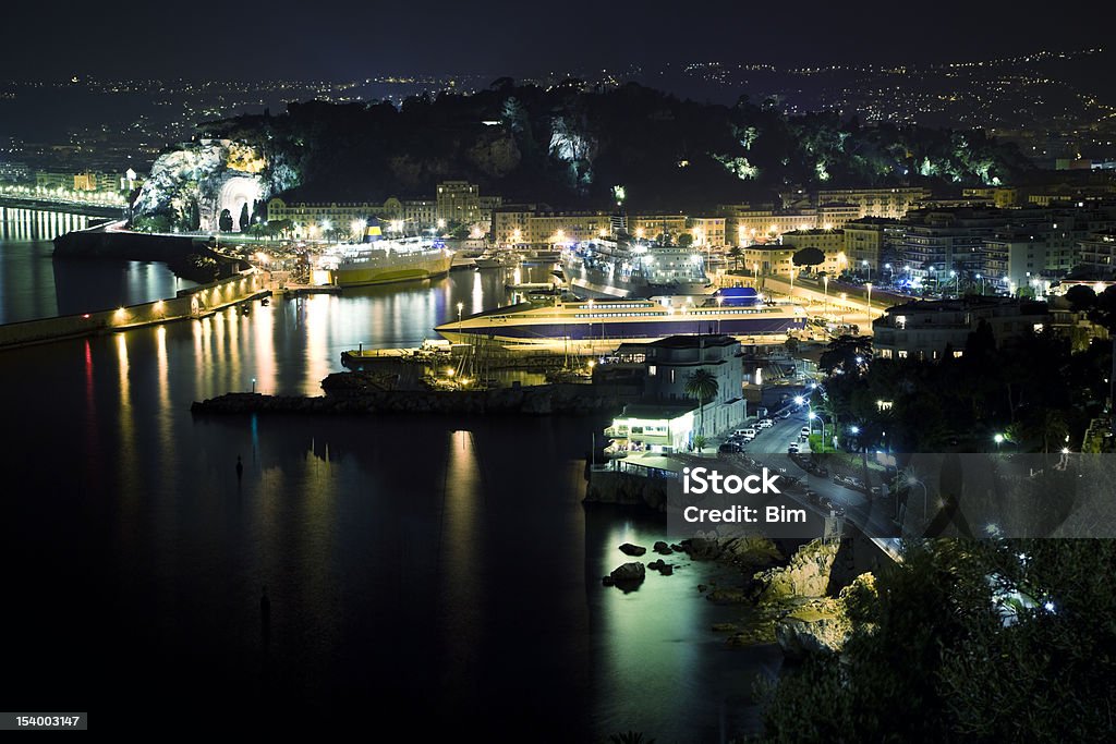 Porto de Nice na noite - Royalty-free Nice - França Foto de stock