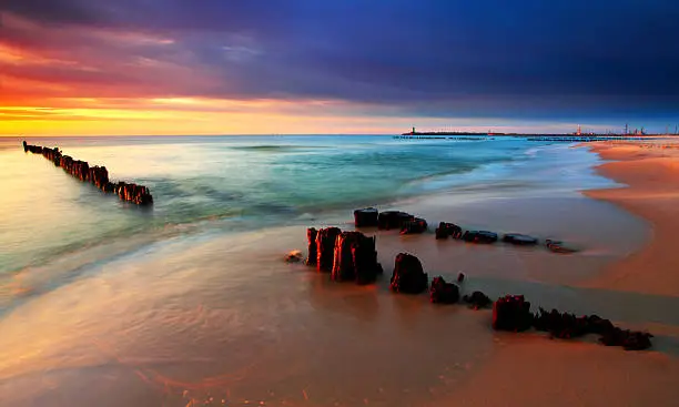 Photo of Tranquil Coastal Sunset on the Baltic sea beach