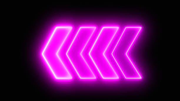istock Neon arrows set of 4 color icons. Arrow icon. Arrow vector collection. Arrow. Cursor. Modern simple arrows. Vector illustration. 1540056691
