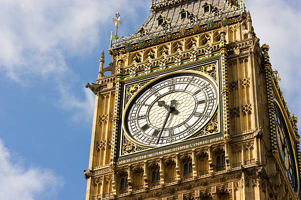 Close-up of Big Ben's clock face stock photo