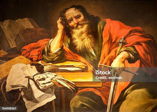 Apostle Saint Paul Paint From Paris Stock Illustration - Download Image Now - Apostle - Worshipper, Bible, Capital Cities