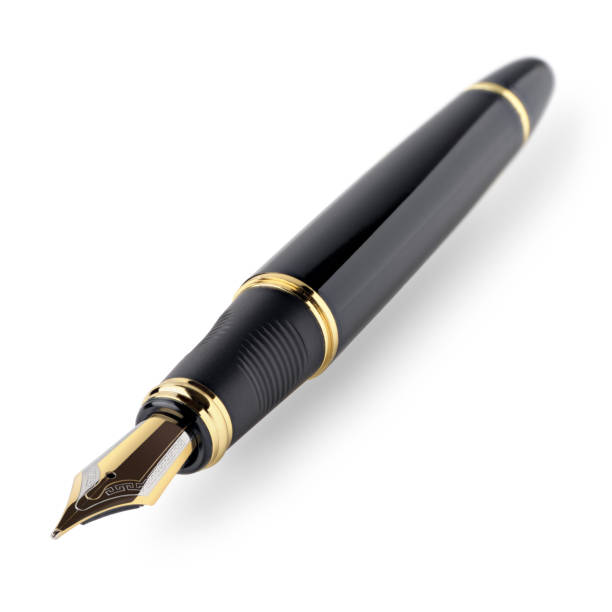 黒と金の万年筆 - fountain pen 写真 ストックフォトと画像