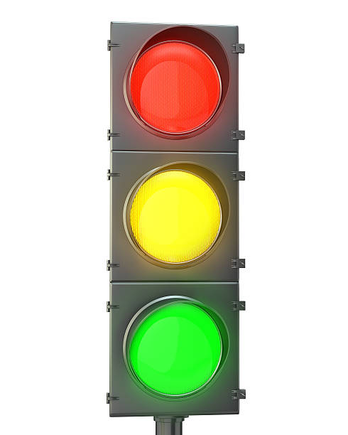 Feu rouge avec rouge, jaune et vert signalisation - Photo