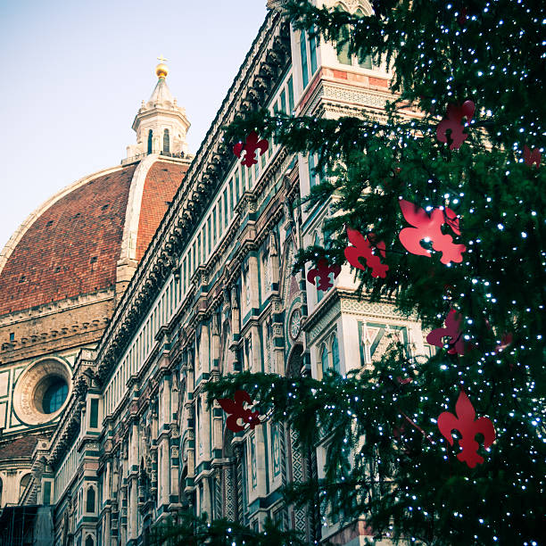 catedral de florença para o natal - florence italy italy sky cathedral - fotografias e filmes do acervo